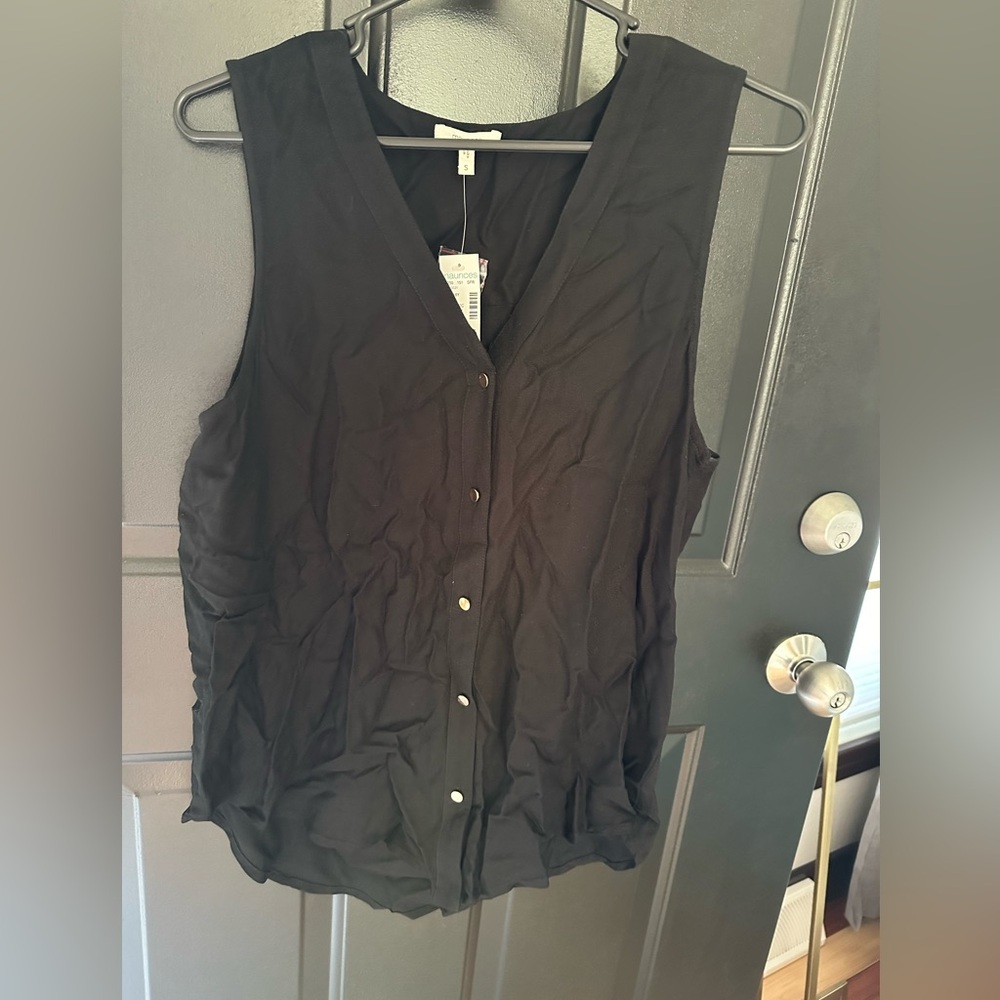 Black V-Neck Tank Top
